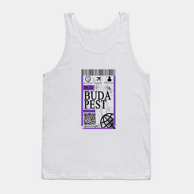 budapest flight ticket boarding pass abstract Tank Top by 